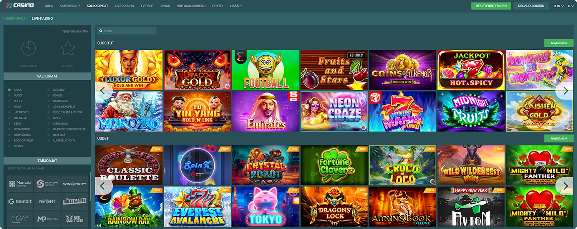 22Casino Parhaat Peliautomaatit