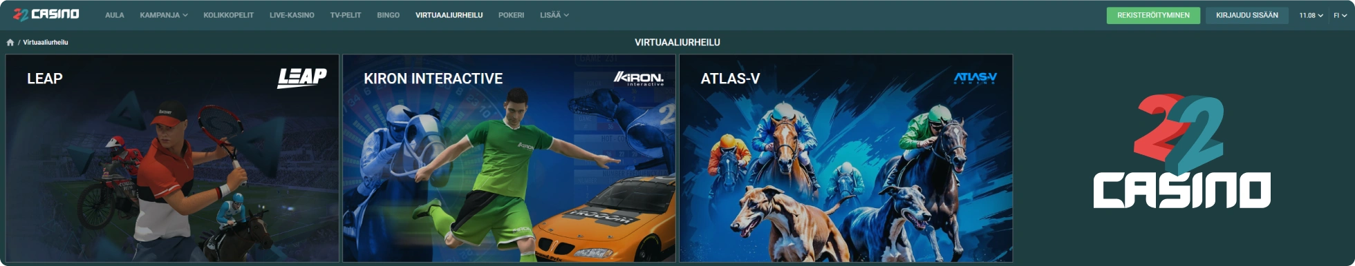 22Casino Urheiluvedonlyönti
